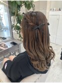ハーフアップリボン