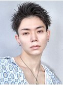 ツイストピンパーマ刈り上げフェードスパイキーアップバング