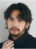 シャドウパーマルーズパーマ無造作毛流れセンターパートマッシュ