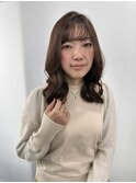 コテ巻き風パーマ/ロングヘア/大きめカール