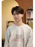 メンズセンターパートコンマバングカルマヘア韓国ヘア眉毛カット