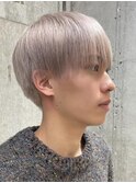 メンズブリーチカラーミルクティーベージュカラーダブルカラー