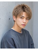 MEN's Baguz MEN'Sカット/ MEN'Sパーマ/ MEN'Sカラー ベージュブラウン束感ニュアンス韓国風メンズマッシュショート系