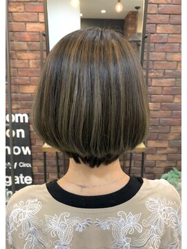 ヘアサロンオーケストラ(HAIR SALON ORCHESTRA) 福山　ハイライトカラー　丸みショート　《ORCHESTRA》