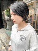 NUDEボブショート大人ショートボブ20代30代40代前髪なしショート
