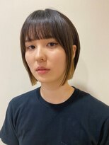 イーストハムネオ(EAST HAM NEO)&nbsp;ぱっつんミニボブ×イヤリングカラー/ゴールド