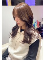 ビーハイブ 一番町店 アヴェダ(BEHIVE)&nbsp;韓国風くびれロング×顔まわりカット×アッシュベージュ