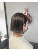 ハイライト×切りっぱなしボブ