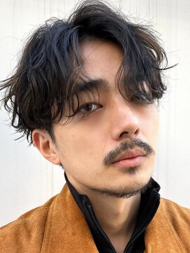 オルト(Altn) 大人の波巻きスパイラルパーマミディアムロングメンズカットヘア