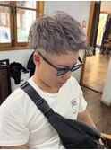 メンズ/刈り上げアップバングショート/アッシュ