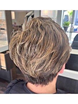 エノモト(ENOMOTO) 白髪ぼかしハイライト爽やかメンズショート40代50代おしゃれヘア