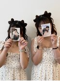 ハーフツイン リボンヘアアレンジ、推し活ヘア