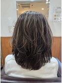 【立川　ミディアムレイヤー　ハイライト　40代50代60代◎】