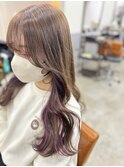 ピンクラベンダーイヤリングカラーピンクパープルピンク紫北千住