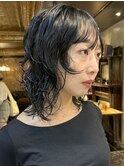 ミディアムレイヤー/レイヤーパーマ/顔周りレイヤー