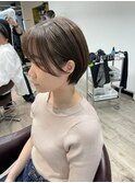 大人ショートボブ丸みショートカットマッシュショート前髪あり