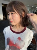 レイヤーボブ+マロンベージュ