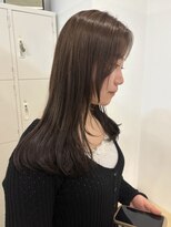 エイチ 梅田(H)&nbsp;シースルーマッシュハイライトセミロングブリーチなしカラーボブ