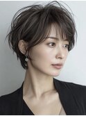 白髪ぼかし脱白髪染め似合わせショートボブ40代50代60代