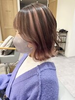 リアン(Lien)&nbsp;ぷつっとボブ/アンブレラカラー/ピンクベージュ/ブリーチカラー