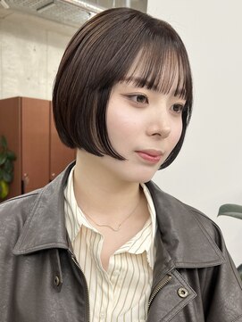 ノード(NODE) 栄黒髪垢抜け切りっぱなしシルエットボブヘア