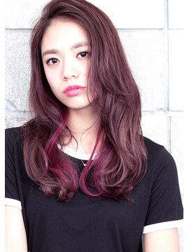 ヘアサロン ガリカ 表参道(hair salon Gallica) 『 ビビットカラー × ラベンダー 』 クセ毛風 semi-long☆