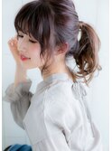 《calico》*。ふわミディ♪ポニーテールノットヘア。*