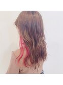 【韓国ヘア！】インナーカラー×ピンク20代30代40代