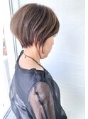 白髪ぼかしハイライト入り似合わせ自在♪大人丸みショートby柴立