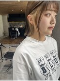 インナーカラーベージュ ボブ