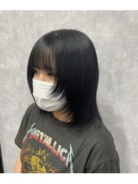 シールドヘアー 沖縄 新都心(C'LD Hair) ネイビー×シャギーレイヤー