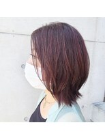 ブローテ ヘアアンドメイク(brote hair&make) 艶髪と動きのレイヤーボブ ☆暖色系レッドバイオレット