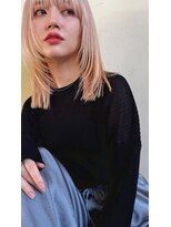 デビュー ヘアーメイク トリートメントブリーチダブルカラーボブ前髪ハイライト髪質改善