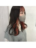 フェイスフレーミングインナーカラーオレンジカシスオレンジ