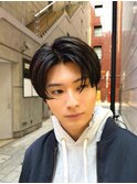 艶センターパートニュアンスパーマダークアッシュ韓国マッシュ