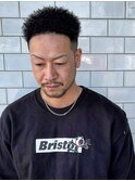ショートアフロフェード針金パーマ
