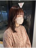 ★ブリーチなし暖色バーガンディワインレッドボルドーオレンジ