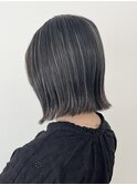 【松戸 松田】ハイライトカラー グレージュ 切りっぱなしボブ