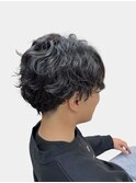 爽やか刈り上げ◎センターパート×スパイラルパーマ
