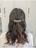 ハーフアップ/結婚式お呼ばれ/ヘアセット