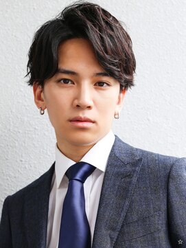 アフロート ディル(AFLOAT D'L) ソフトツイスト黒髪マッシュネオウルフオリーブカラーワンレン