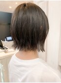 福山市 切りっぱなしボブ人気caary濡れ髪ウエット仕上げ