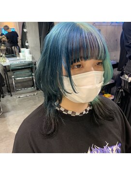 インク 渋谷(INK.) スリートーンカラー×ウルフカット