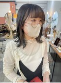 フェイスフレーミングミルクティーベージュ鎖骨ボブレイヤー韓国