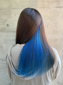 ヘアステーションフラット(HAIR STATION FLAT) ナチュラルカラー×原色インナーカラー