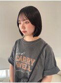 福井 20代 韓国風タッセルボブ 顔まわりカット 暗めカラー