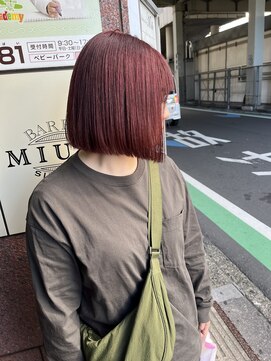サロンドミルク 溝の口店(salon de MiLK) 20代30代40代/ボブ/ミニボブ/ワインレッド［溝の口］
