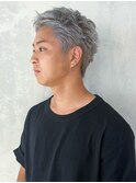シルバーカラーアッシュブラックカルマパーマ_ba476262