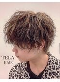 無造作波打ちハイライトマッシュ【TELA HAIR 】