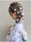 サイド編み下ろしヘアアレンジ